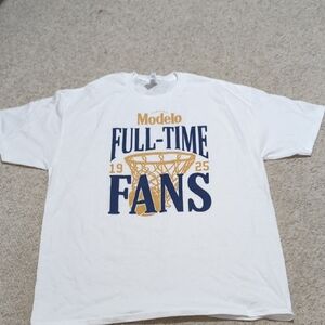 Jerzees White Tee with Navy and Red Logo